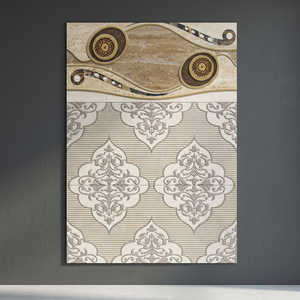 Carreaux muraux décoratifs en céramique numérique 30x60cm, design architectural attrayant, finition dorée et argentée, effet lumineux - Product Image 5