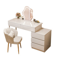 Mansfield Coiffeuse et Table de Chevet Sélectionnée avec Soin, Style Simple et Moderne, pour Chambre et Salle de Bain, avec Panneau de Rangement