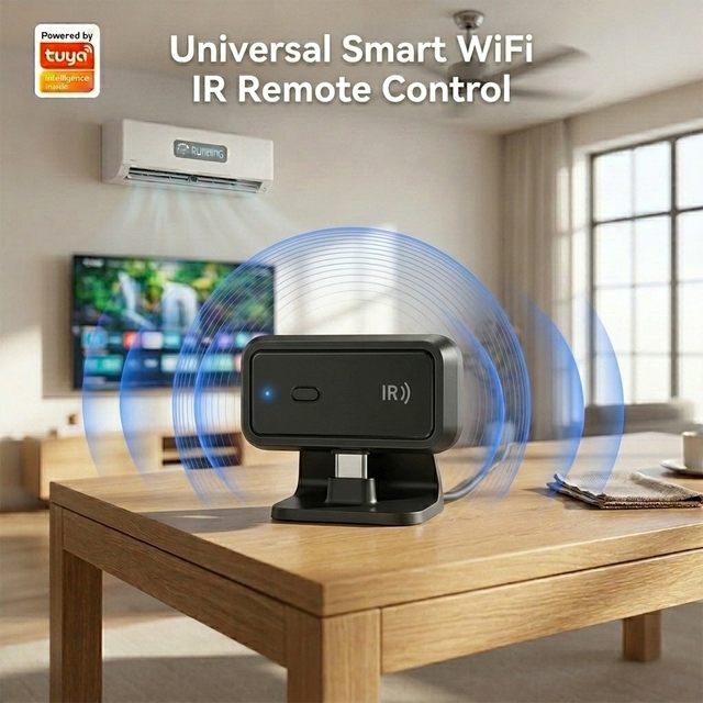 Tuya Smart Life WiFi IR Blaster All in One Infrared Remote Support Phone App Control Timer Scene Automation Type-C 5V Powered