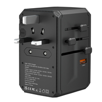 Adaptateur de voyage universel GAN 140W, nouveau produit 2026, prise électrique, adaptateur de voyage avec 2500W, 4 ports Type C, 1 port USB, prise UK US AU EU