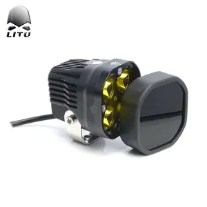 Cubierta de lámpara de trabajo LED Siliaone, pantalla de lámpara amarilla negra, luz de conducción LED para camión todoterreno, cubierta auxiliar de luz LED cuadrada