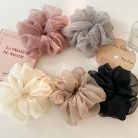 Scrunchies extra larges en dentelle douce et en organza de haute qualité pour cheveux, vente en gros d'accessoires pour cheveux coréens, élastiques pour cheveux
