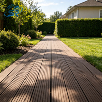 Planches de terrasse creuses en WPC modernes, antidérapantes et imperméables, à âme carrée, pour jardin, patio et cour extérieurs