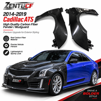 Garde-boue en fibre de carbone adaptés aux Cadillac ATS 2014-2019, garde-boue modifié en fibre de carbone