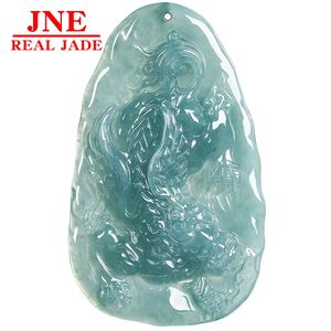 Pendentif en jade naturel de <span class=keywords><strong>type</strong></span> A, jade bleu d'eau, Kweichow Moutai Pi Xiu, pierre de jade glacée, pendentif en jade porte-bonheur pour homme et femme, quatre rencontres - Product Image 5