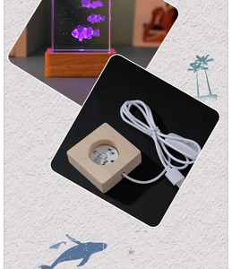 Oceani di <span class=keywords><strong>stelle</strong></span> 4cm 5cm <span class=keywords><strong>lampada</strong></span> <span class=keywords><strong>notturna</strong></span> rettangolo di cristallo con Base in legno Led di cristallo porta luce <span class=keywords><strong>notturna</strong></span> - Product Image 5