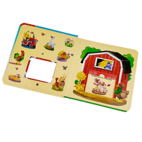 Livre cartonné interactif sur les animaux de la ferme, livre cartonné pour enfants avec diapositives et découvertes, cartes éducatives, cartes flash