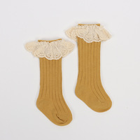 Chaussettes pour bébé en coton style princesse, chaussettes fines en tricot respirant pour filles, printemps automne