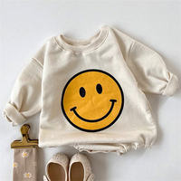 Ropa con logotipo personalizado para recién nacido, Pelele de cara feliz, ropa de manga larga, sudadera para bebé
