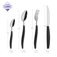 Couteau à dîner en acier inoxydable Jieyang, couteau à steak avec manche en plastique noir, prix abordable pour le marché sud-américain