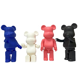 <span class=keywords><strong>400</strong></span>% <span class=keywords><strong>Bearbrick</strong></span> รูปปั้นหมีสีดำเคลื่อนย้ายได้28ซม. ประติมากรรมตุ๊กตาตกแต่งบ้าน - Product Image 2