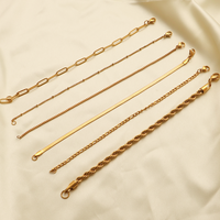 Ensemble de bracelets en acier inoxydable plaqué or PVD chaîne torsadée en couches titane acier DIY chaîne cubaine Bracelet chaîne Figaro
