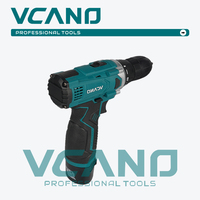 Perceuse sans fil VCANO 12V, moteur sans balais, 30 Nm, vitesse variable, mandrin 10 mm, poignée antidérapante, batterie rechargeable, OEM, usage industriel