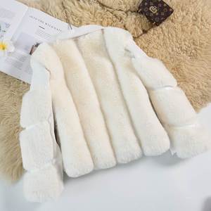 Nuova Giacca Moto alla Moda per Bambine con <span class=keywords><strong>Pelliccia</strong></span> di Volpe, Calda e Impermeabile, con Cerniera, Cappotto Invernale - Product Image 4