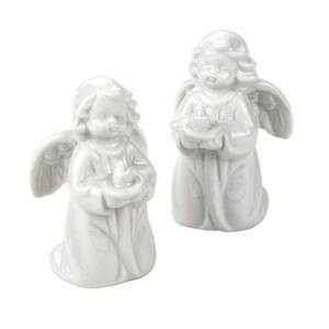 Ensemble de 2 anges en porcelaine blanche, hauteur 98 mm, décoration d'intérieur originale et créative - Product Image 1