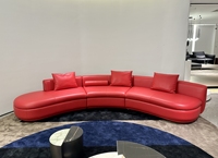 Chaise longue en cuir moderne personnalisée Ensemble canapé Piaf pour le salon, design contemporain et élégant