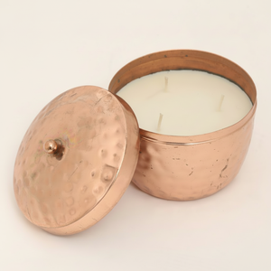 Contenedor de tarro de vela de Metal más vendido, diseño martillado para el hogar y la iluminación de Navidad, decoración de vela, tarro de cera, forma redonda - Product Image 1