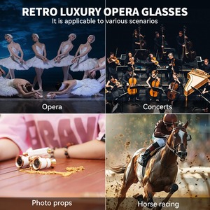 Binoculares de Ópera 3X25 IP54 Impermeables, Portátiles, Vintage, con Cadena Ajustable y Tubo de Visión, 2 Accesorios para Cine y Fotografí<span class=keywords><strong>a</strong></span> - Product Image 5