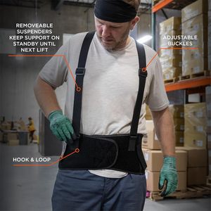 Correas extraíbles Soporte <span class=keywords><strong>lumbar</strong></span> inferior <span class=keywords><strong>con</strong></span> <span class=keywords><strong>tirantes</strong></span> Cinturón de soporte trasero ajustable - Product Image 6