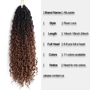 Alileader 24 sợi 14-24 "Ombre màu tổng hợp Bohemian Bím Tóc Nữ Thần xoăn giả locs Boho sông locs Crochet phần mở rộng tóc - Product Image 3