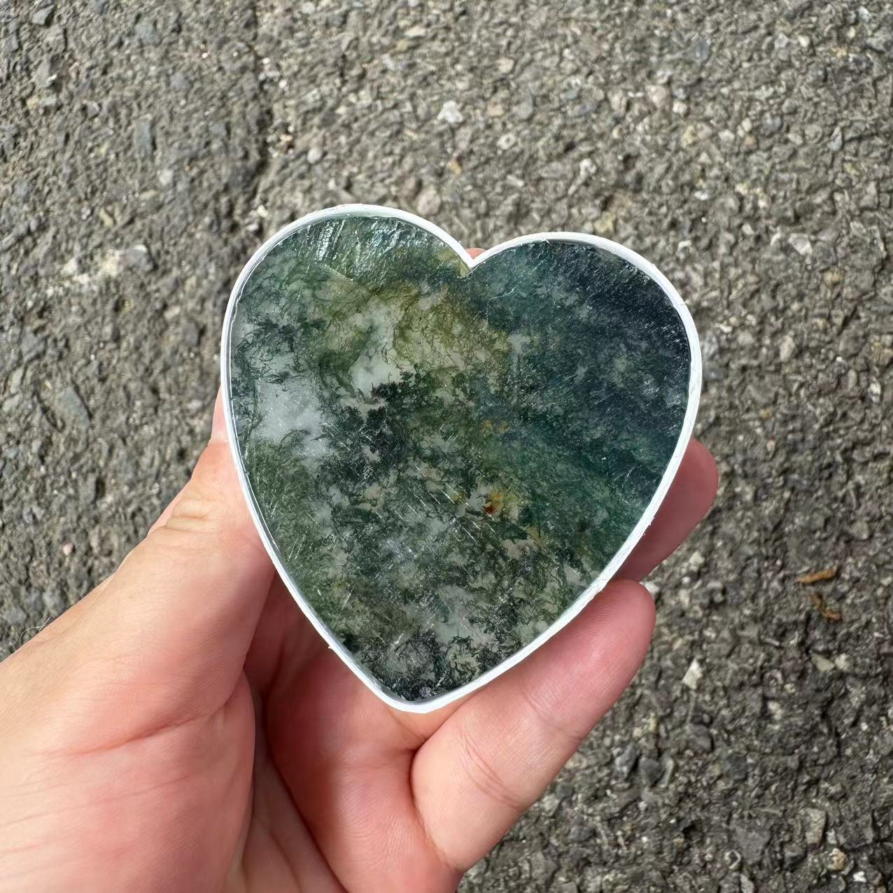 Moss Agate-heart shape