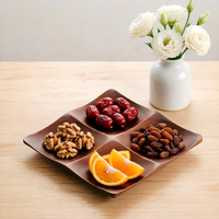 Creatieve houten snack schaal - Luxe gescheiden fruit- en notenplateau voor de salontafel