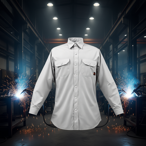 Camisa de Soldadura de Algodón Resistente al Fuego, Gris, Talla XXL, Corte Regular, Protección Térmica de 500°C a 800°C, Ropa de Seguridad para Soldadura - Product Image 2