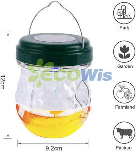 Trampa de avispones Colector de insectos al aire libre Abejas colgantes Trampa para avispas moscas Botella Avispas solares Trampa para insectos de abejas - Product Image 5
