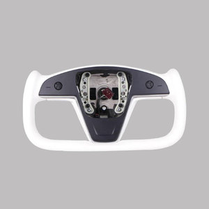 Volant en fibre de carbone pour <span class=keywords><strong>Tesla</strong></span> <span class=keywords><strong>Model</strong></span> S <span class=keywords><strong>Model</strong></span> <span class=keywords><strong>X</strong></span> Volant de style Yoke 2021 <span class=keywords><strong>2022</strong></span> 2023 - Product Image 3