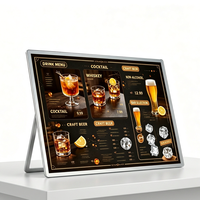Boîte à lumière LED ultra-mince en verre à encastrer, verticale, pour comptoir de bar, affichage lumineux pour affiches, publicité commerciale en magasin