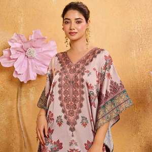 Hot Sale Designer Turkish Style <b>Kaftan</b> Kurta Women Polyester Handmade Batwing Sleeves Regular Fit Flared Hem Short Autumn/Spring - Product Image 1