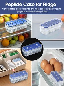 Boîte de rangement portable en plastique PP transparent aseptique pour 2 flacons de 10 ml, pour peptides et poudres lyophilisées, vente en gros - Product Image 6
