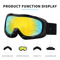 Lunettes de ski UV couleur arc-en-ciel, Anti-buée, pour neige, lunettes de sécurité, de snowboard, roses