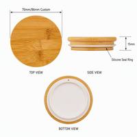 Couvercles de bocaux en bambou personnalisés OEM/ODM professionnels, couvercles en bois hermétiques avec anneau en silicone pour bougies et contenants alimentaires