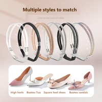 Sangles de talon anti-chute en diamant brillant pour talons hauts sangles réglables lacets d'orteil ceinture de chaussure de cheville tenant
