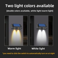 Lampe solaire murale de jardin à 2 LED IP65, éclairage automatique toute la nuit avec batterie au lithium, résistante à l'eau, double température de couleur