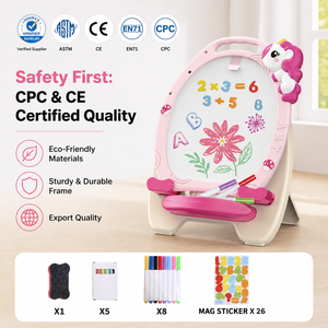 <span class=keywords><strong>Pizarra</strong></span> Magnética de Doble Cara con Diseño de Unicornio Rosa, Ajustable en Altura, para Niños Pequeños, <span class=keywords><strong>Pizarra</strong></span> Blanca, Juguete Educativo STEM - Product Image 5