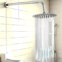 Pommeau de douche pluie 16 pouces en acier inoxydable nickel brossé, design fin, à pression accrue et débit élevé, moderne, pour salle de sport