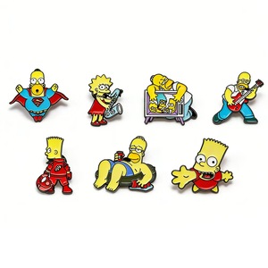 Pin de Solapa de Metal Esmaltado con Personajes de Anime de <span class=keywords><strong>Los</strong></span> <span class=keywords><strong>Simpson</strong></span>: Homer, Bart y <span class=keywords><strong>Lisa</strong></span>, Clásico de la Animación Americana, para Mochila, Regalo - Product Image 1
