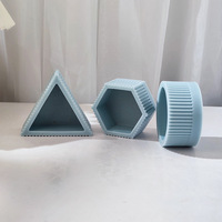 Besafe Silicone Fleur Ciment Planteur Pot Moules pour Béton triangle Rond géométrie Forme DIY Maison Plante Succulente