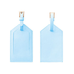 Etichetta per bagaglio da viaggio in pelle saffiano con logo personalizzato di alta qualità - Product Image 6