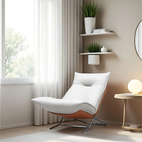 Fauteuil de salon moderne de luxe, mousse haute résilience 45D, structure en acier inoxydable, fauteuil d'appoint rembourré pour salon