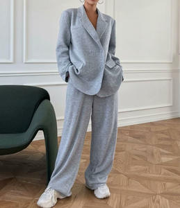 New Fall/Winter Fashion Women's Collared Cardigan Top & Casual Elastic Waist <b>Pants</b> 2-Piece Set Fashion - Product Image 1