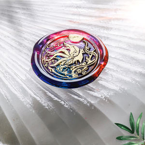 وصل حديثًا ، الخرز الشمعي المحكم شكل عباد الشمس ، الخرز الشفاف ، ختم الثلج - Product Image 4