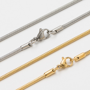 <span class=keywords><strong>Collana</strong></span> a <span class=keywords><strong>Catena</strong></span> Serpente Rotonda in Acciaio Inossidabile Placcato Oro PVD Argento Oro Rosa Nero Impermeabile Non Sbiadisce - Product Image 1