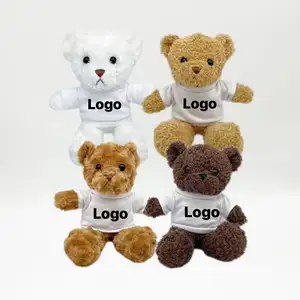 Customized Teddy Bear Plush Toys Cartoon Bear Plush Toys With Sublimation Logo Shirt Stuffed Dolls 30cm Bear Toy Pretty Gift