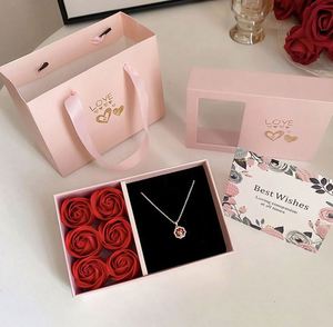 High Quality Luxury Romantic <b>Wedding</b> Gift Set Rose Gift <b>Box</b> Silk Screen Printed Necklace <b>Keepsake</b> Souvenirs for Guests-Custom - Product Image 6