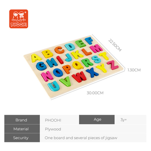 26 pcs lettera maiuscola bambini educativi del giocattolo del bambino <span class=keywords><strong>alfabeto</strong></span> <span class=keywords><strong>puzzle</strong></span> di legno per il bambino - Product Image 3
