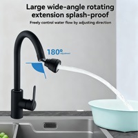 Robinet de cuisine moderne minimaliste avec aérateur anti-éclaboussures et extension rotative multi-angles