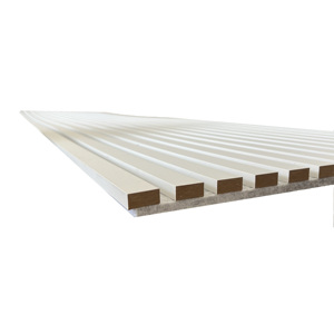 Pannelli Fonoassorbenti in MDF Bianchi Acustici da Parete con Design a Doghe in Legno per Home Theater Ufficio e Studio di Registrazione - Product Image 4